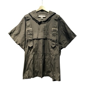 コムデギャルソンシャツ COMME des GARCONS SHIRT 22SS オーバーサイズ ポンチョ シャツ パーカー FI-C004 半袖 S 黒 ブラック メンズ