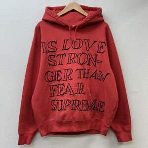 シュプリーム 23ss Stronger Than Fear Hooded Sweatshirt ロゴ プルオーバー フーディ スウェット パーカー パーカー M 赤 / レッド