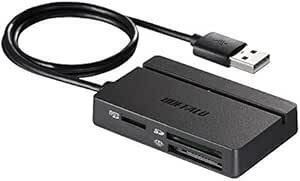 バッファロー BUFFALO USB2.0 マルチカードリーダー スタンダードモデル ブラック BSCR105U2BK