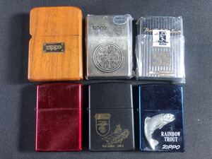 1000円〜■★着火未確認★オイルライター ZIPPO ジッポ ニジマス ヤンキース 木製 未開封あり 喫煙具 まとめ★okoy3306068-無し★r31910