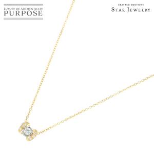 スタージュエリー Star Jewelry ダイヤ 0.07ct ネックレス 40cm Pt K18 YG イエローゴールド 750 プラチナ Diamond Necklace 90205676