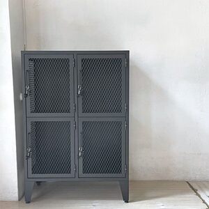 ★ ジャーナルスタンダードファニチャー journal standard Furniture j.s.F メッシュロッカー 2列2段 サイドキャビネット 南京錠付