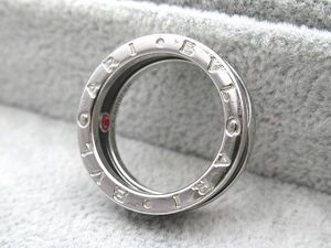 ☆BVLGARI ブルガリ Ag925 セラミック ブラック×シルバー B.zero1 ビーゼロワン セーブ ザ チルドレン リング 指輪 表記サイズ54 中古☆