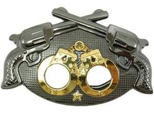 ウエスタンベルトバックル Handcuffs and Crossed Guns メンズ 男　レターパックライト可