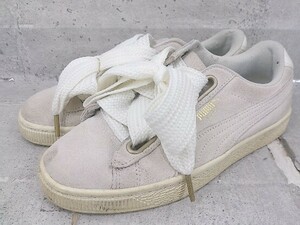 ◇ Puma プーマ 36271404 Suede Heart Satin Wmns スニーカー シューズ 22.5 ベージュ レディース