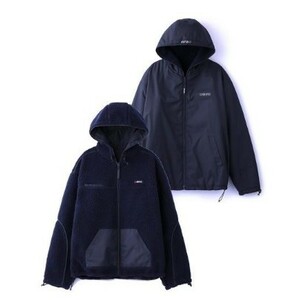 未使用品　SILAS　REVERSIBLE BOA JACKET　リバーシブル　ボア　フリース　ネイビー　青　M　サイラス