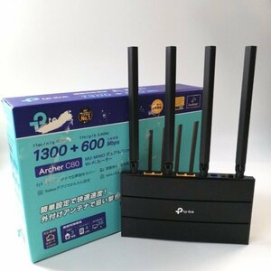 TP-Link ArcherC80/A WiFi 無線LAN ルーター ブラック デュアルバンド AC1900規格 1300+600Mbps MU-MIMO EasyMesh【USED品】 02 02817