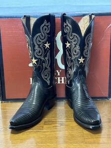 LUCCHESE 1883 ルケーシー 1883　ウエスタンブーツ　サイズ7B 黒リザード