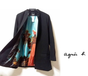 ●agnes b.●アニエスベー●転写プリント●フォトプリント●ハーフコート●ロングジャケット●48,600円●一度着用●ポイント消化に●