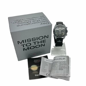 KS USED OMEGA×SWATCH オメガ スウォッチ スピードマスター MISSION TO THE MOON S033M100 ブラック クオーツ 稼働品 コラボ