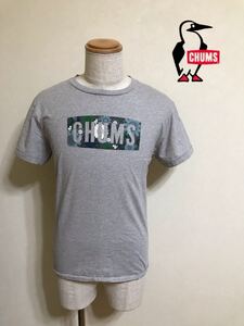 CHUMS チャムス ボートロゴ 花柄 Tシャツ アウトドア トップス グレー サイズL 半袖 ランドウェル CH01-1111