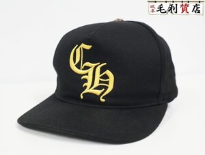 CHROME HEARTS クロムハーツ CH HAT クロスボール ベースボールキャップ 帽子 ブラック/イエロー 【中古】 フリーサイズ キャップ