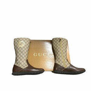 ◆中古品◆ グッチ GUCCI GG柄 ラビットファー ブーツ モノグラム 箱保存袋付き サイズ37 レディース ブラウン系 ロングブーツ Q55716NC