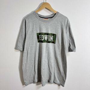 H9345FF EDWIN エドウィン エドウイン サイズ3L 半袖 Tシャツ カットソー ロゴTシャツ ビックTシャツ グレー メンズ コットン100%