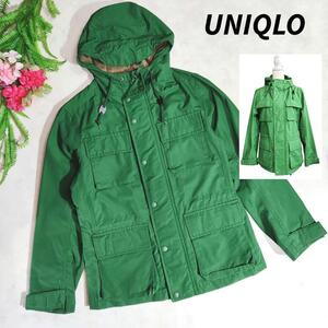 ユニクロ UNIQLO マウンテンパーカー・ナイロン&コットン・緑グリーン 82969