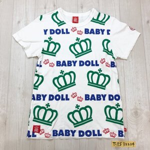 BABY DOLL ベビードール レディース ロゴプリント 半袖Tシャツ S 白黄緑青