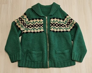 60s カウチンセーター Lightning zip ヴィンテージ 雪柄 60年代 ライトニング ジッパー