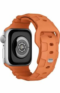 コンパチブル Apple watch バンド 38/40/41mm交換用 シリコンバンド スポーツバンド シリコン　全シリーズ対応　オレンジ