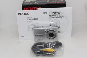 No.0093-1413◆動作品◆PENTAX デジタルカメラ Optio E75 シルバー