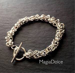 送料無料*MagiaDolce 5537●silver925 チェーンブレスレット シルバーブレスレット 銀　個性的ブレスレット 男女ペア可能