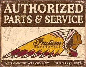 ブリキ看板 Indian Authorized P ＆ S 1930 ティンサインプレート ティンサインボード アメリカ雑貨 アメリカン雑貨