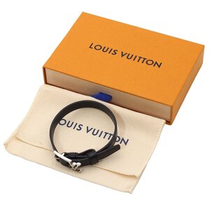 ★G2631 未使用 ルイヴィトン LVスカイライン レザー ブレスレット M8284 サイズ21 ブラック Louis Vuitton メンズ レディース★