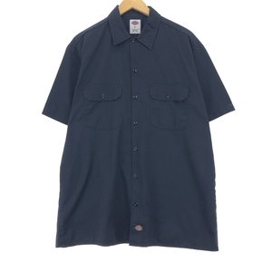 古着 ディッキーズ Dickies 半袖 ワークシャツ メンズL /eaa452580 【SS2409_50%】