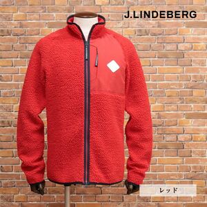 秋冬/J.LINDEBERG/46サイズ/ボア ブルゾン ふわもこ 快適 伸縮性◎ ジップポケット アウトドア 新品/赤/レッド/jd178/