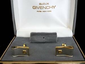 ◎№5386◎■良品■ジバンシイ「ロゴ柄」【GIVENCHY】 【シルバー・ゴールド】■カフス♪