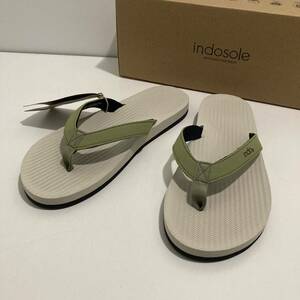 2024 新品 INDO SOLE ビーチサンダル ホワイト 24.5 25.0 25.5 ESSNTLS FLIP FLOPS SEASALT OLIVE インドソール フリップフロップ ビーサン