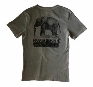 名作!! 希少!! 00s BANANA REPUBLIC Safari & Travel Clothingバナナリパブリック サファリ トラベル 像 tシャツ size M レアモデル