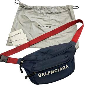 【中古品】BALENCIAGA バレンシアガ ベルトバッグ WHEEL BELT PACK ホイール 533009 ネイビー メンズ A63511RD