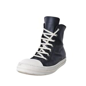 Rick Owens サイドジップ レザー ハイカット スニーカー 44 ブラック リックオウエンス KL4BPSPU32