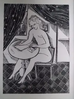 H藤田嗣治のオリジナル木版画・１９２５年製作　本物保証