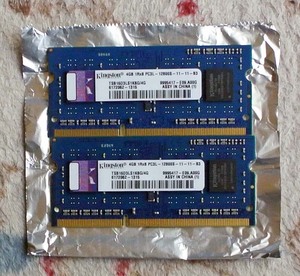 Kingston DDR3 PC3L-12800 204Pin 4G 2枚 合計8G