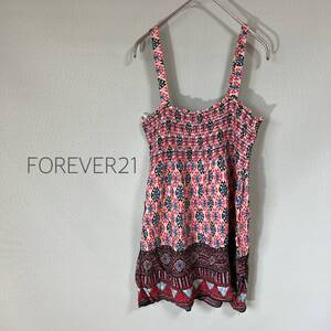 ◎Forever21 フォーエバー21 キャミソール ノースリーブ エスニック柄 レディース Mサイズ アジアンテイスト チュニック エスニック