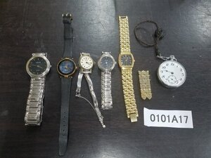 0101A17　懐中時計　腕時計　ジャンク品　おまとめ6点　QUARTZ　Mila　schon など ※動作未確認