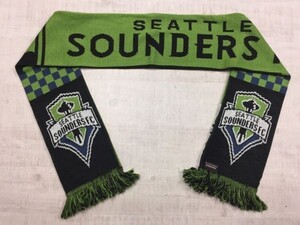 シアトルサウンダーズFC Seatle Sounders FC メジャーリーグサッカー 応援 フリンジ ニット マフラー メンズ トルコ製 アクリル100% 黄緑