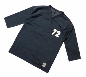 ● adidas originals アディダス オリジナルス ● バック ビッグ ロゴ 72ナンバリング プリント 7部袖 フットボール Tシャツ ブラック L