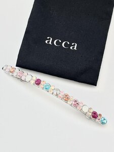 【送料込】acca　アッカ ベリーバレッタ　全体幅11 縦0.5　ピンク×ブルー×イエロー等　ヘアアクセサリー　雑貨　小物　6445435