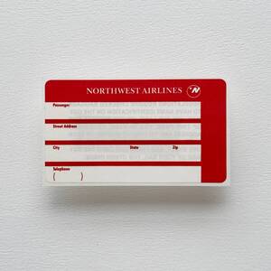 NothWest Luggage Label Sticker ノースウエスト 航空 ラゲッジ バゲッジ ラベル ステッカー シール ルフトハンザ JAL ANA パンナム