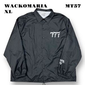 ★年末セール中！ WACKOMARIA NECK FACE ワコマリア ネックフェイス NYLON COACH JKT ナイロン コーチ ジャケット BLACK ブラック 黒 白 XL