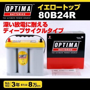 ミツビシ パジェロ OPTIMA バッテリー 80B24R イエロートップ YT80B24R 送料無料