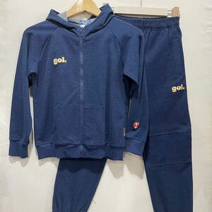 SALE gol (ゴル) Jr デニム スウェット ジップ パーカー ジョガー パンツ 上下 セット (140) futsal soccer フットサル サッカーZIP セール