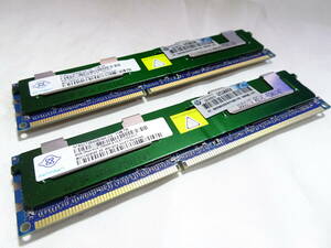 美品 NANYA ヒートスプレッダー付 メモリー DDR3-1333 PC3-10600R 8GB×2枚組 合計16GB 両面チップ Registered ECC 動作検証済 1週間保証