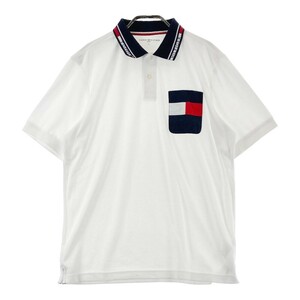 TOMMY HILFIGER GOLF トミー ヒルフィガーゴルフ パイル生地 半袖ポロシャツ ホワイト系 LL [240101302111] ゴルフウェア メンズ