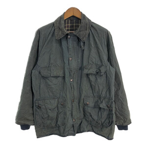 80年代 イングランド製 Barbour バブアー BEDALEビデイル オイルドジャケット ネイビー (メンズ 112CM/44) 中古 古着 R3547