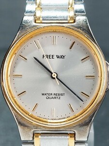 美品 CITIZEN シチズン FREE WAY フリーウェイ 7630-A85013 アナログ クォーツ 腕時計 グレー文字盤 メタルベルト ステンレス 電池交換済み