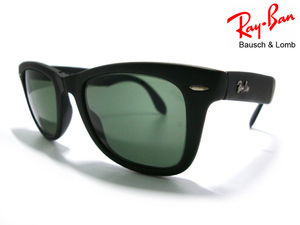 美品Vintage B&L RayBan FOLDING WAYFARERフォールディング ウェイファーラ エボニG15ブラックBLボシュロムUSAアメリカ折り畳みサングラス