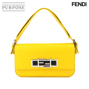 未使用 展示品 フェンディ FENDI 3 トレ バケット 2way ハンド ショルダー バッグ レザー イエロー 8BR720 3 Baguette 90231955